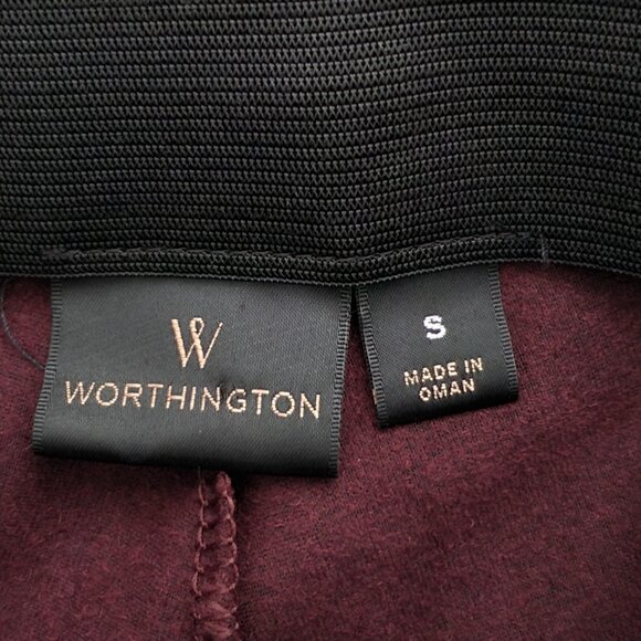 Worthington Maroon Berry Soft Brushed Faux Suede Leggings NEW NWT Size S - Picture 10 of 15
